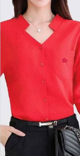 Blusa Roja Cuello en V