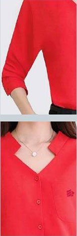 Blusa Roja Cuello en V
