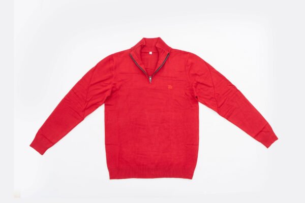 Suéter rojo medio cierre