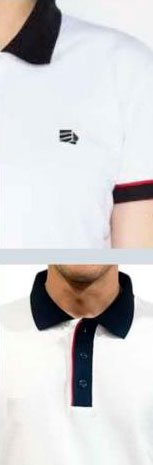 Camiseta polo blanco, cuello blandiz y resortes negro